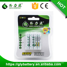 Geilienergy Brand Factory Direct 1.2V 800mah NIMH AAA rechargeable battery